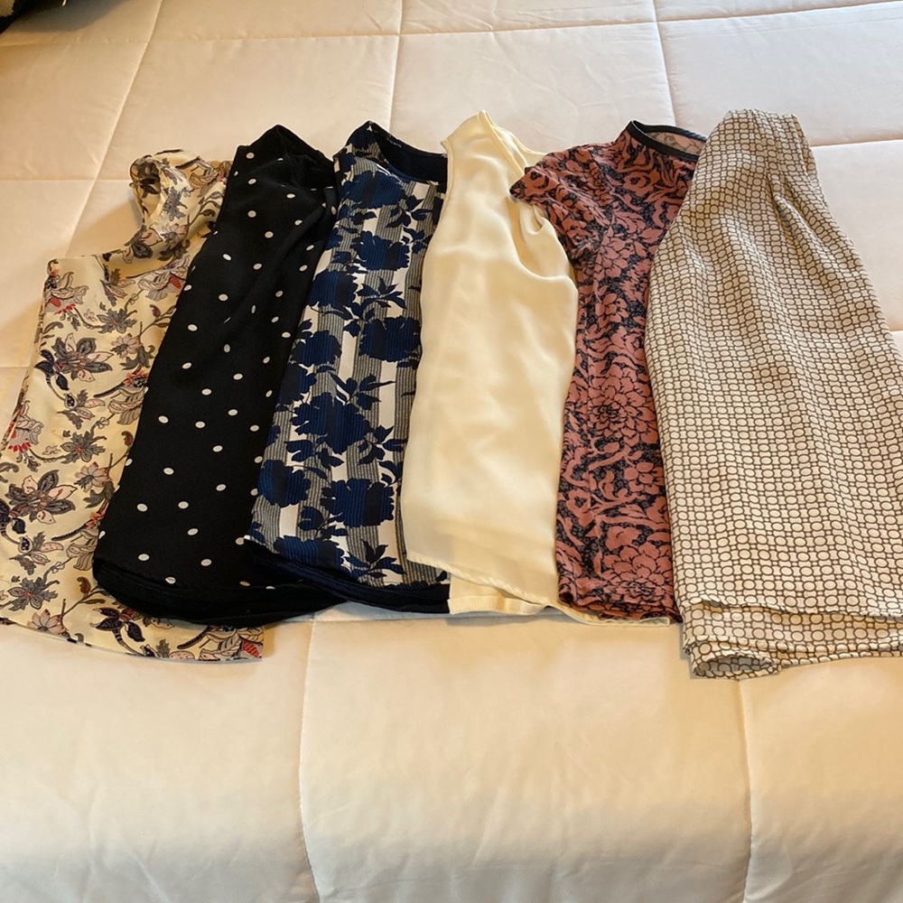 Six Ann Taylor tops. All size small petite.